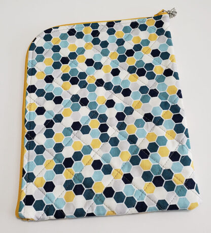 Blue Honeycomb Pattern Quilted I-Pad / E-Reader / Journal Case
