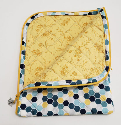 Blue Honeycomb Pattern Quilted I-Pad / E-Reader / Journal Case - Image 2