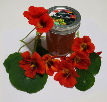 Green Grape and Nasturtium Flower Jelly 8 oz.